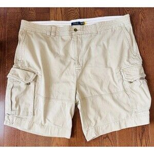Polo Ralph Lauren Shorts Cargo Chino Mens Sz 48B Khaki Pockets Baggy Casual